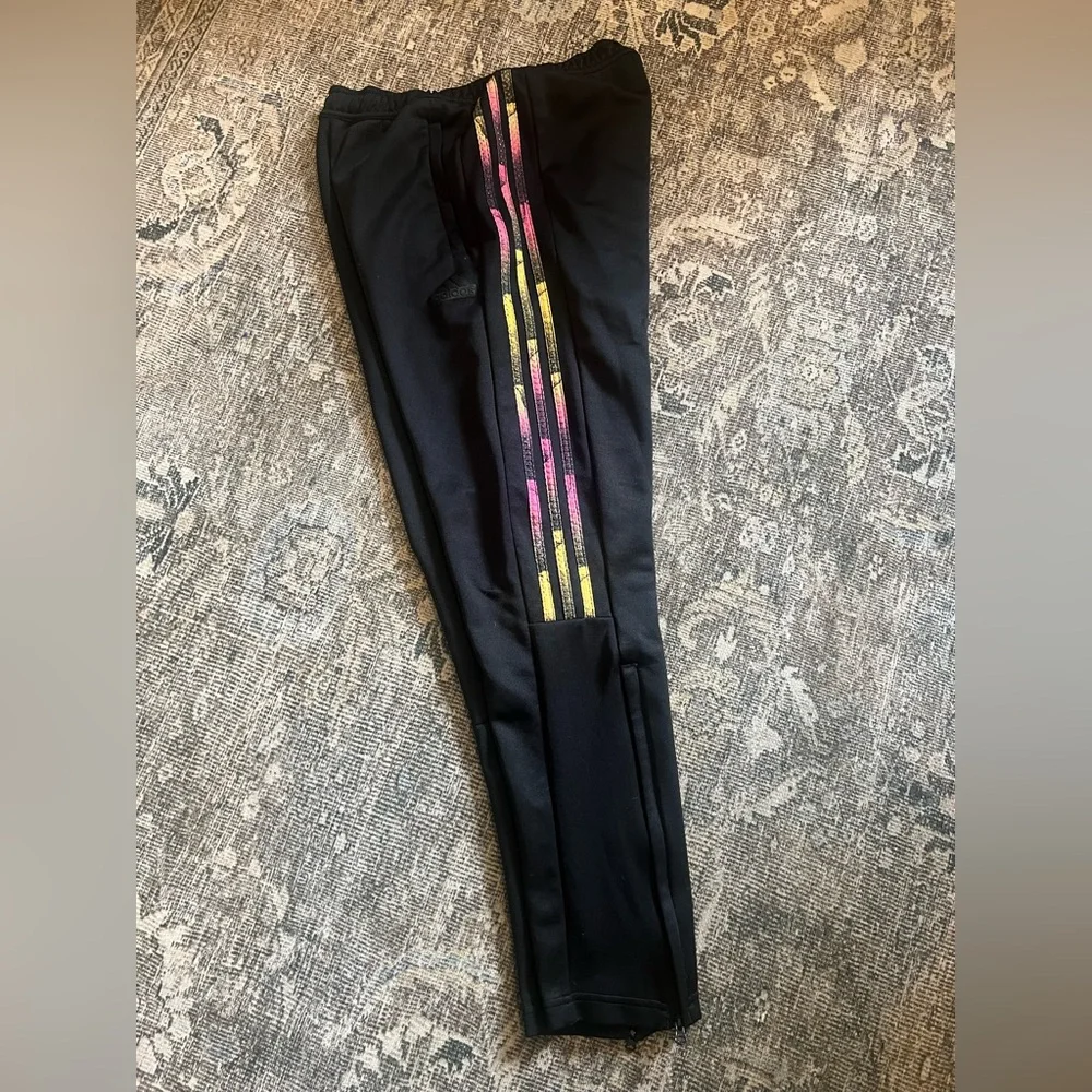 adidas TIRO PANTS Joggers with Pink and Yellow Accents 13/14Y